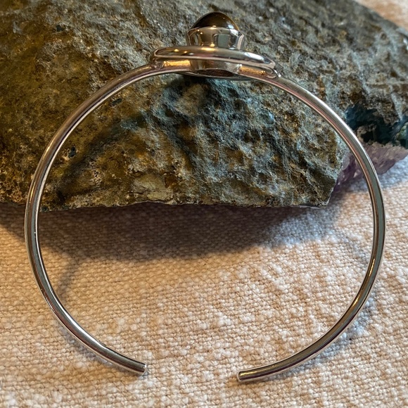 Sterling & Tiger’s Eye Vintage / Modern-Style Cuff Bracelet - Picture 6 of 6